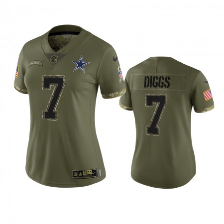 Tröjor Dallas Cowboys Trevon Diggs 7 Olive 2022 Salute To Service Limited - Dame Tröjor Dallas Cowboys Trevon Diggs 7 Olive 2022 Salute To Service Limited - Dame